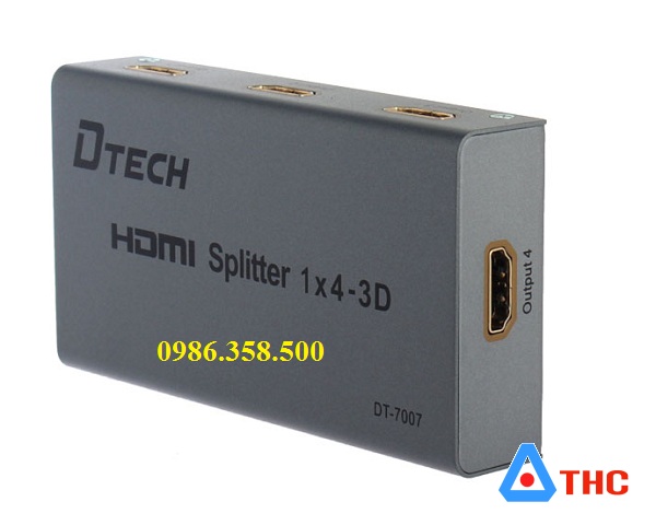 Bộ chia hdmi 1 ra 4 Dtech hỗ trợ 3D